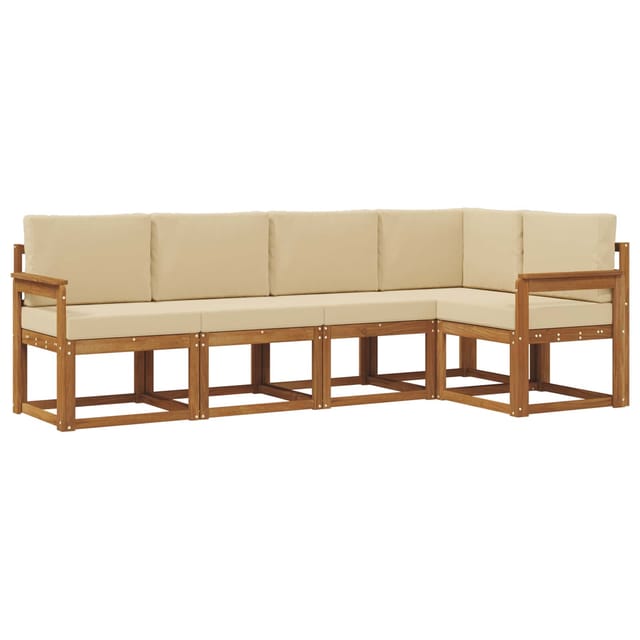 vidaXL Sofa Set mit Kissen 5 Stk Natur und Beige 3366386