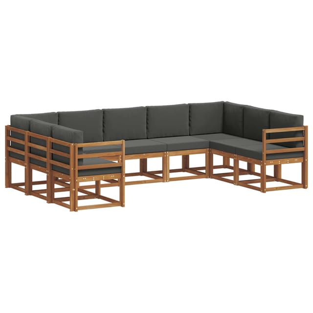 vidaXL Outdoor-Sofagarnitur mit Kissen 9 Stk Natur und Anthrazit 3366970