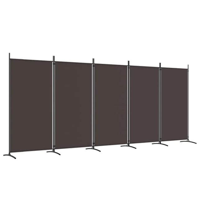 vidaXL 5 Tlg Paravent Braun 433x180 cm Stoff 350267