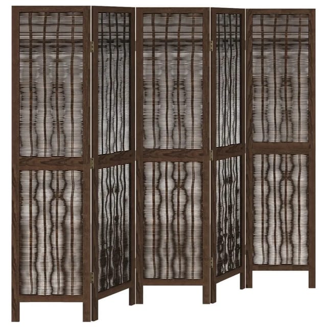 vidaXL 5 Tlg Raumteiler Dunkelbraun Massivholz Paulownia 358661