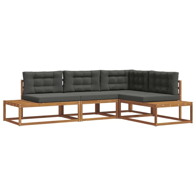 vidaXL Outdoor-Sofagarnitur 4 Stück Natur und Anthrazit 3368135