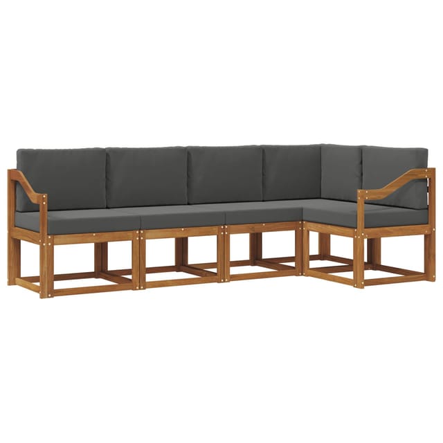 vidaXL Sofa Set mit Kissen 5 Stk Natur und Anthrazit 3366410