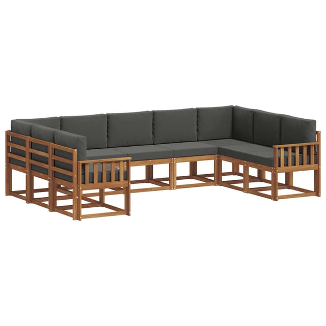 vidaXL Outdoor-Sofagarnitur mit Kissen 9 Stk Natur und Anthrazit 3366980