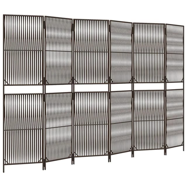 vidaXL Paravent 6 Tlg Braun Poly Rattan 365385