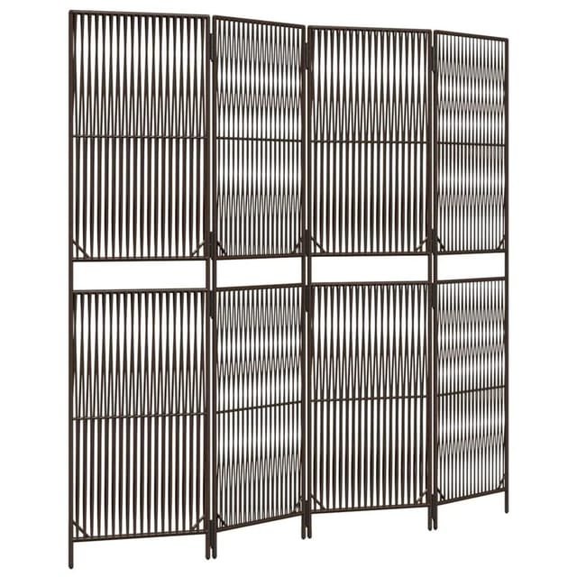 vidaXL Paravent 4 Tlg Braun Poly Rattan 365377