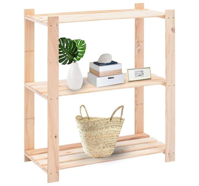 vidaXL Lagerregal mit 3 Böden 80x38x90 cm Kiefer Massivholz 150 kg 286200