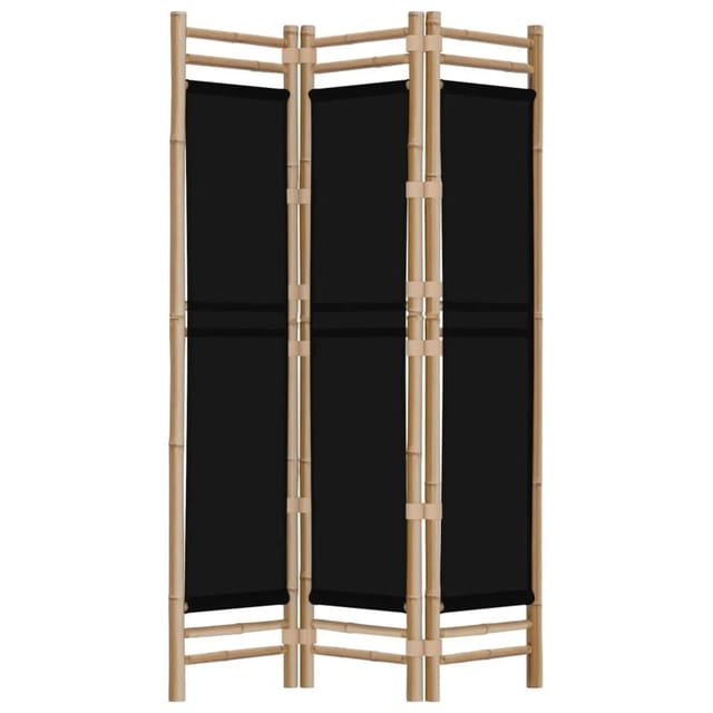 vidaXL 3 Tlg Paravent Faltbar 120 cm Bambus und Canvas 350627
