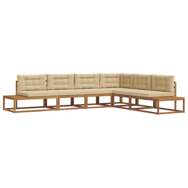 vidaXL Outdoor-Sofagarnitur 6 Stück Natur und Beige 3368146
