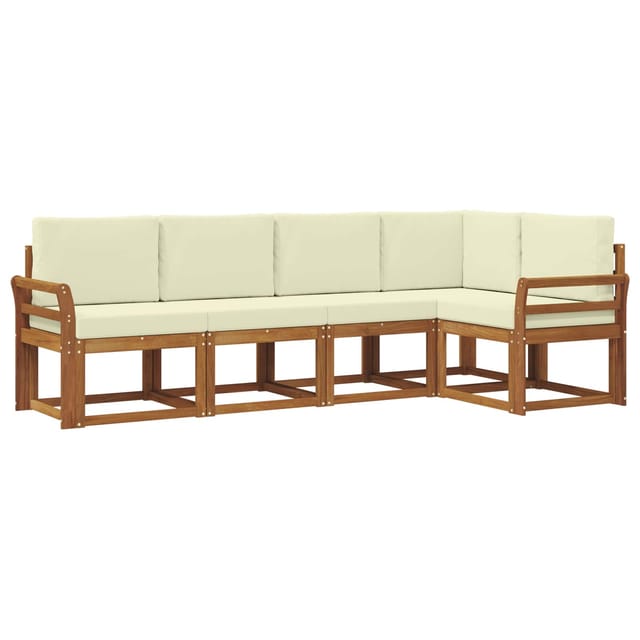 vidaXL Sofa Set mit Kissen 5 Stk Natur und Creme 3366393