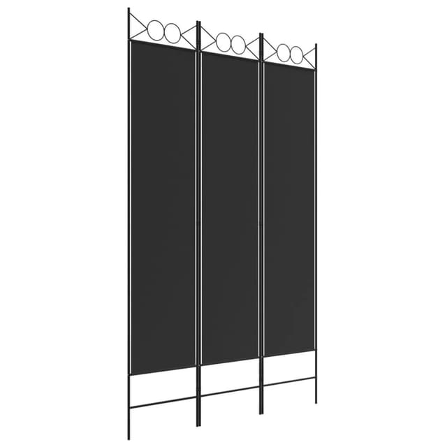 vidaXL 3 Tlg Paravent Schwarz 120x200 cm Stoff 350149