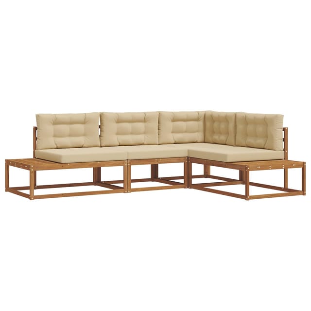 vidaXL Outdoor-Sofagarnitur 4 Stück Natur und Beige 3368136