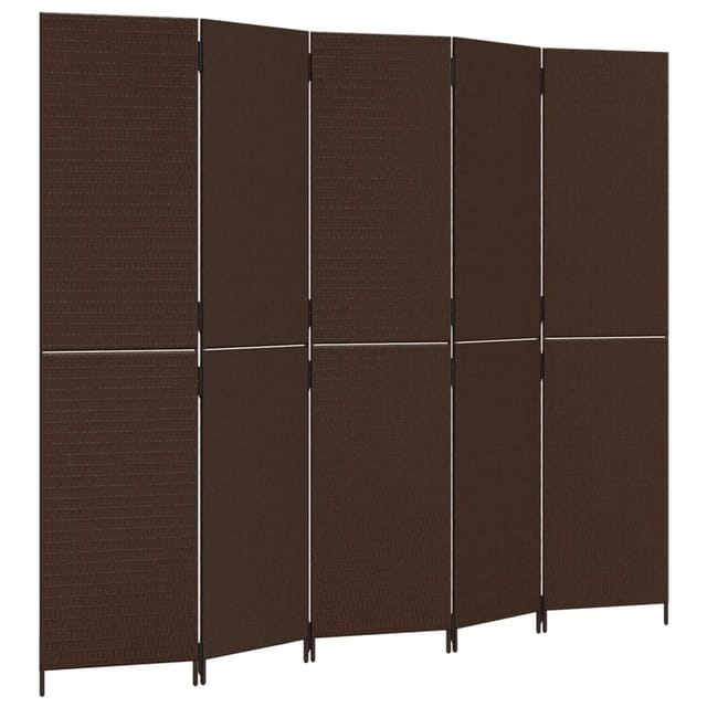 vidaXL Paravent 5 Tlg Braun Poly Rattan 365365