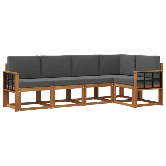 vidaXL Sofa Set mit Kissen 5 Stk Natur und Anthrazit 3366405