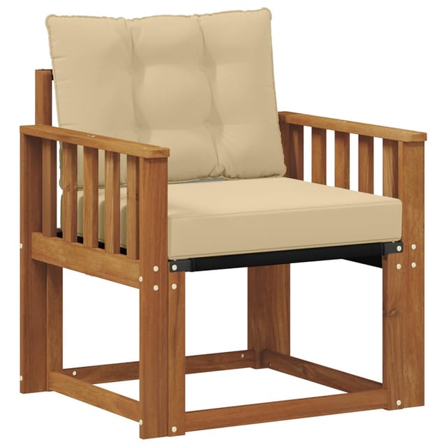vidaXL Sofa mit Armlehnen Massives Akazienholz und Textilene 3436297