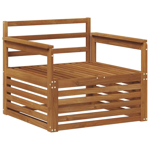 vidaXL 2 Stück Sofa mit Armlehnen Massivholz Akazie Natur 3436379