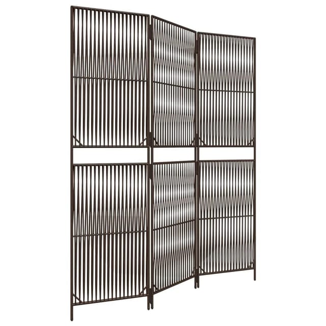 vidaXL Paravent 3 Tlg Braun Poly Rattan 365373