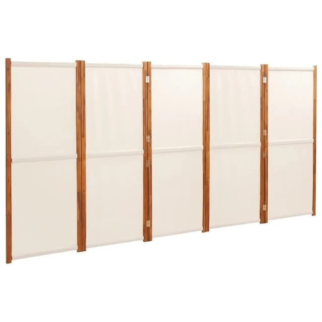 vidaXL 5 Tlg Raumteiler Cremeweiß 350x180 cm 319185