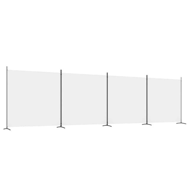 vidaXL 4 Tlg Paravent Weiß 698x180 cm Stoff 350282
