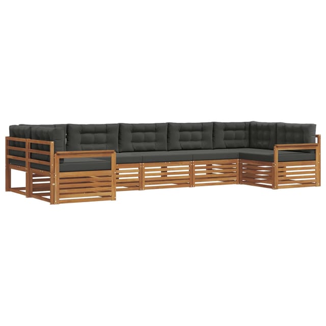 vidaXL Sofagarnituren 7-Tlg Natur und Anthrazit Massivholz Akazie 3374047