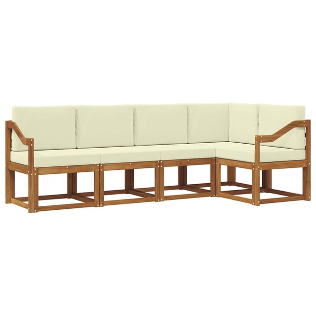 vidaXL Sofa Set mit Kissen 5 Stk Natur und Creme 3366408