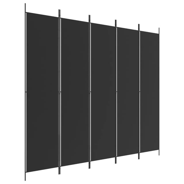 vidaXL 5 Tlg Paravent Schwarz 250x220 cm Stoff 350205