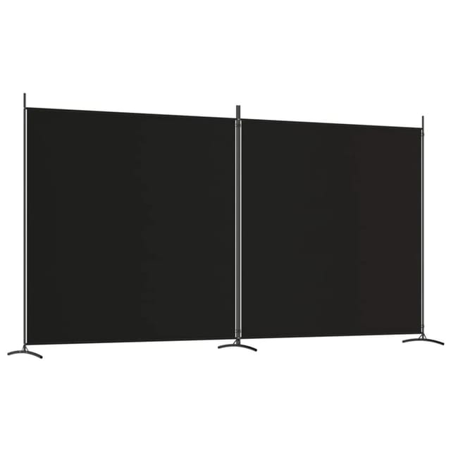 vidaXL 2 Tlg Paravent Schwarz 348x180 cm Stoff 350277