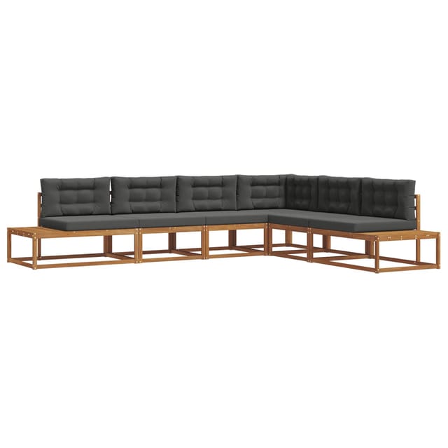 vidaXL Outdoor-Sofagarnitur 6 Stück Natur und Anthrazit 3368145