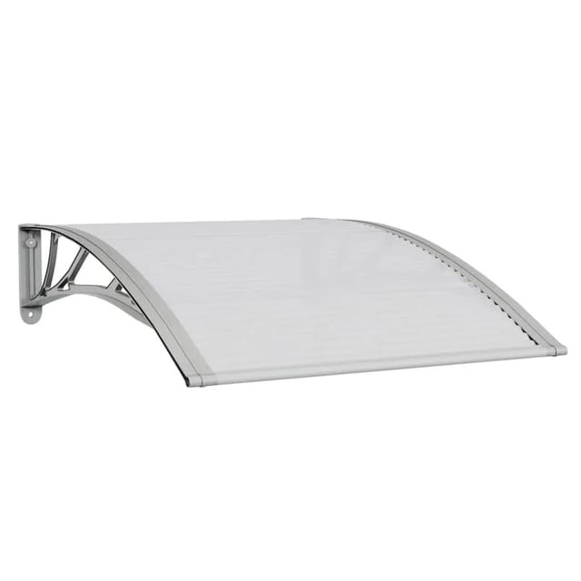 vidaXL Türvordach Grau und Transparent 100x75 cm Polycarbonat 153589