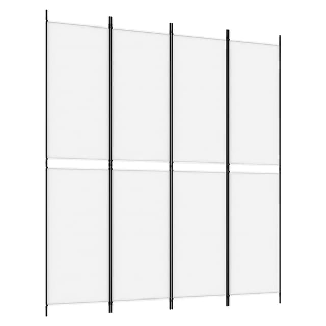 vidaXL 4 Tlg Paravent Weiß 200x220 cm Stoff 350246
