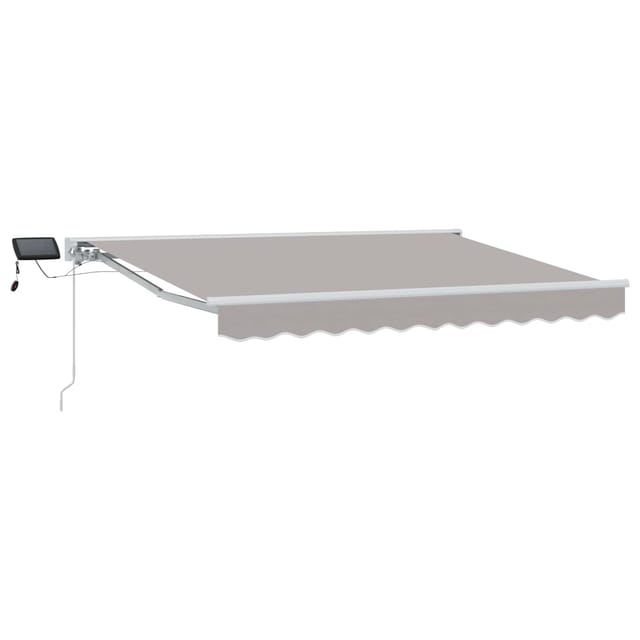 vidaXL Manueller Markisenrahmen mit LEDs Hellgrau 3 x 2,5 m 3420587