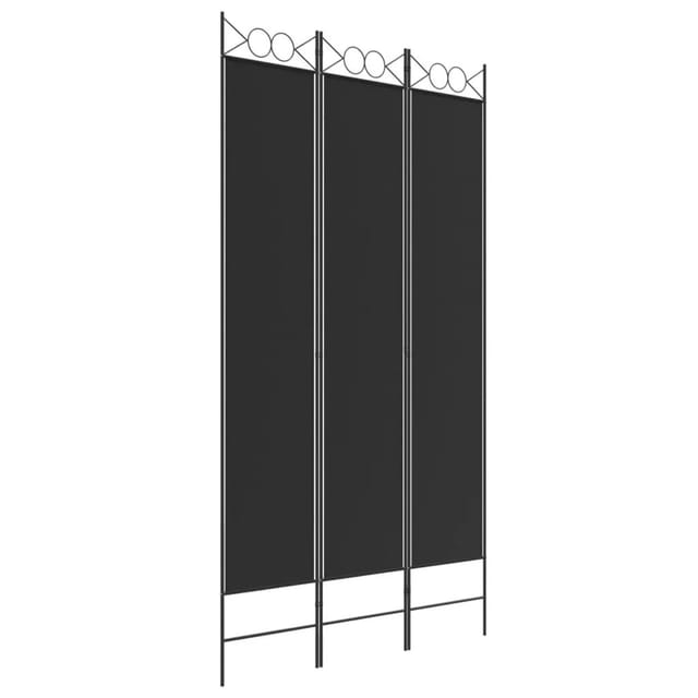 vidaXL 3 Tlg Paravent Schwarz 120x220 cm Stoff 350165