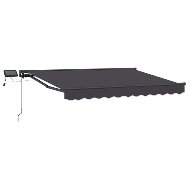 vidaXL Manueller Markisenrahmen mit LEDs Anthrazit 3,5 x 2 m 3420765