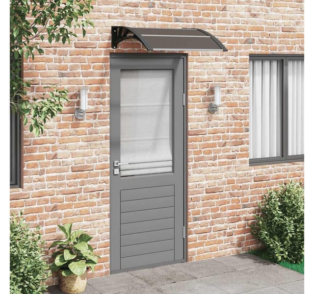 vidaXL Türvordach Schwarz 80x75 cm Polycarbonat 153587