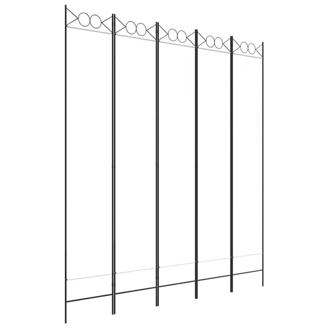 vidaXL 5 Tlg Paravent Weiß 200x220 cm Stoff 350170