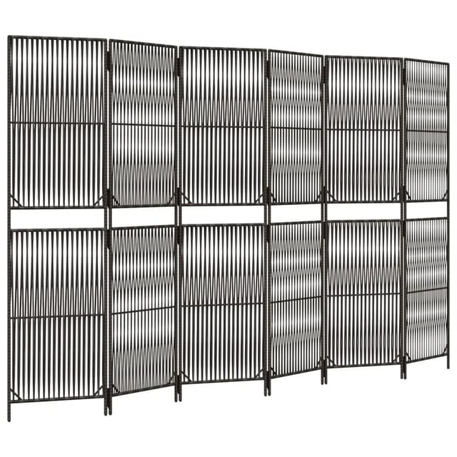 vidaXL Paravent 6 Tlg Grau Poly Rattan 365386