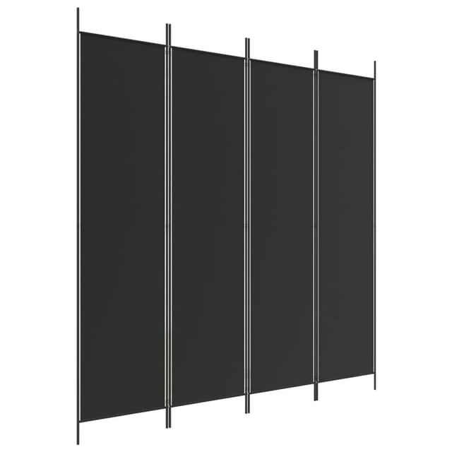 vidaXL 4 Tlg Paravent Schwarz 200x200 cm Stoff 350185