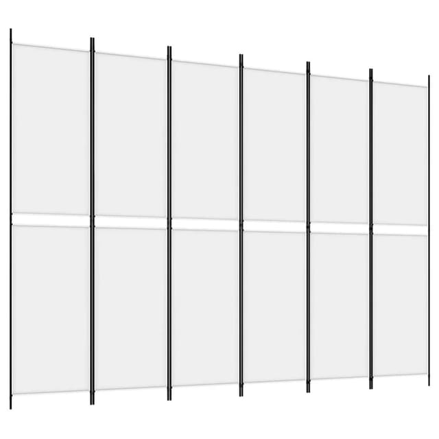 vidaXL 6 Tlg Paravent Weiß 300x220 cm Stoff 350254
