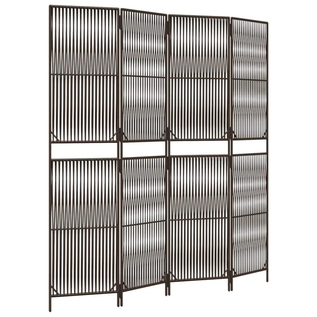 vidaXL Paravent 4 Tlg Braun Poly Rattan 365393