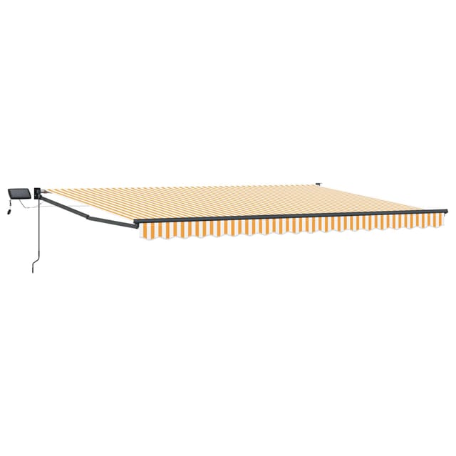vidaXL Manuelle Gelenkarmmarkise mit LEDs Orange und Weiß 4,5 x 3 m 3419476