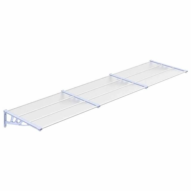 vidaXL Türvordach Grau und Transparent 358,5x90 cm Polycarbonat 153695