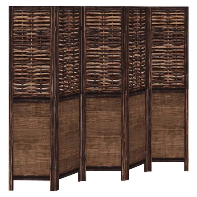 vidaXL 5 Tlg Raumteiler Dunkelbraun Massivholz Paulownia 358709