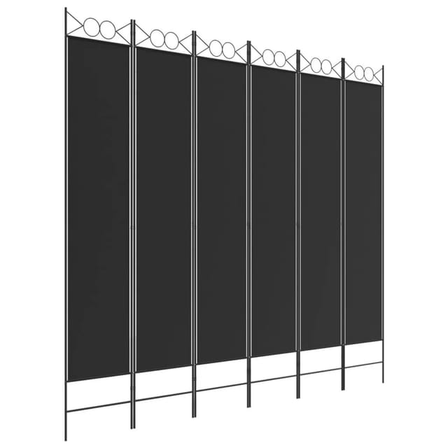 vidaXL 6 Tlg Paravent Schwarz 240x220 cm Stoff 350177