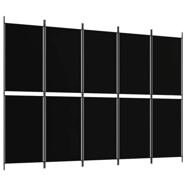 vidaXL 5 Tlg Paravent Schwarz 250x180 cm Stoff 350221