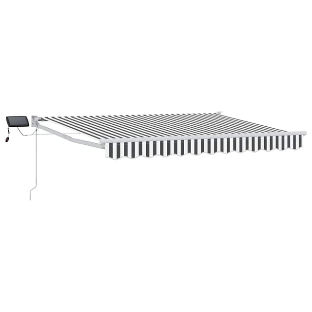 vidaXL Manuelle Gelenkarmmarkise mit LEDs Anthrazit und Weiß 3 x 2,5 m 3419253