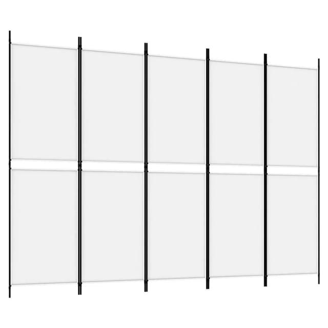 vidaXL 5 Tlg Paravent Weiß 250x180 cm Stoff 350218