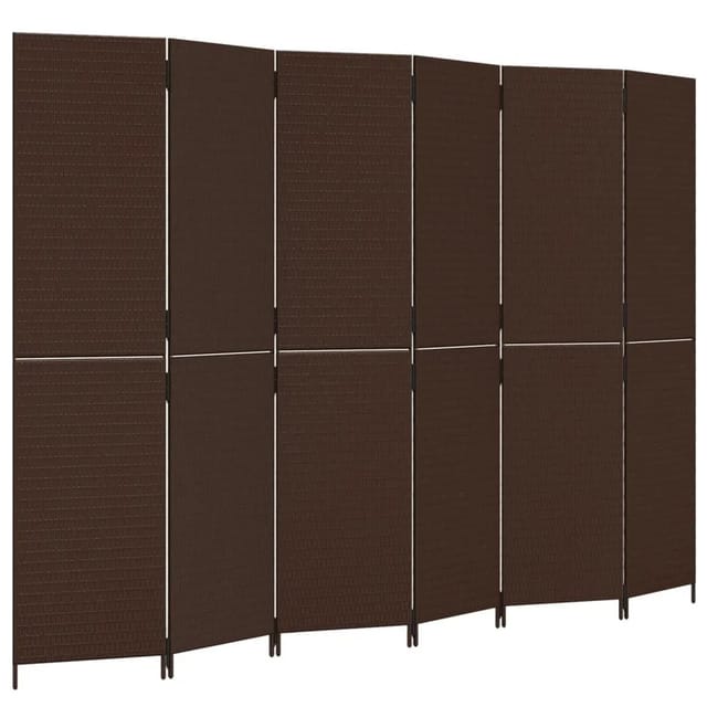 vidaXL Paravent 6 Tlg Braun Poly Rattan 365369