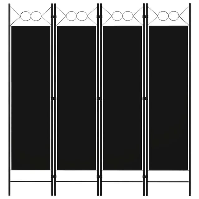 vidaXL 4 Tlg Raumteiler Schwarz 160 x 180 cm 320705