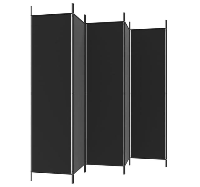 vidaXL 6 Tlg Paravent Schwarz 300x200 cm Stoff 350193