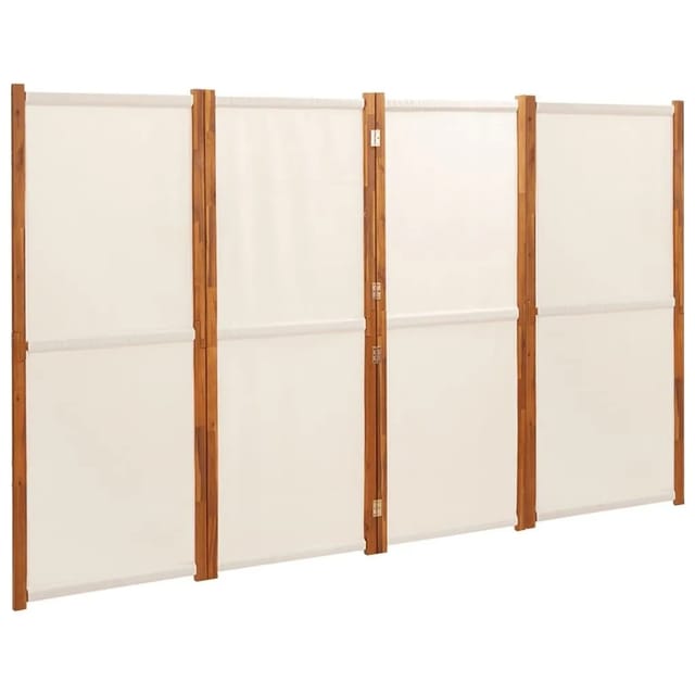 vidaXL 4 Tlg Raumteiler Cremeweiß 280x180 cm 319184