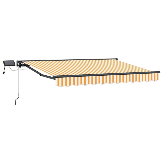 vidaXL Manueller Markisenrahmen mit LEDs Gelb und Weiß 3,5 x 2,5 m 3420821